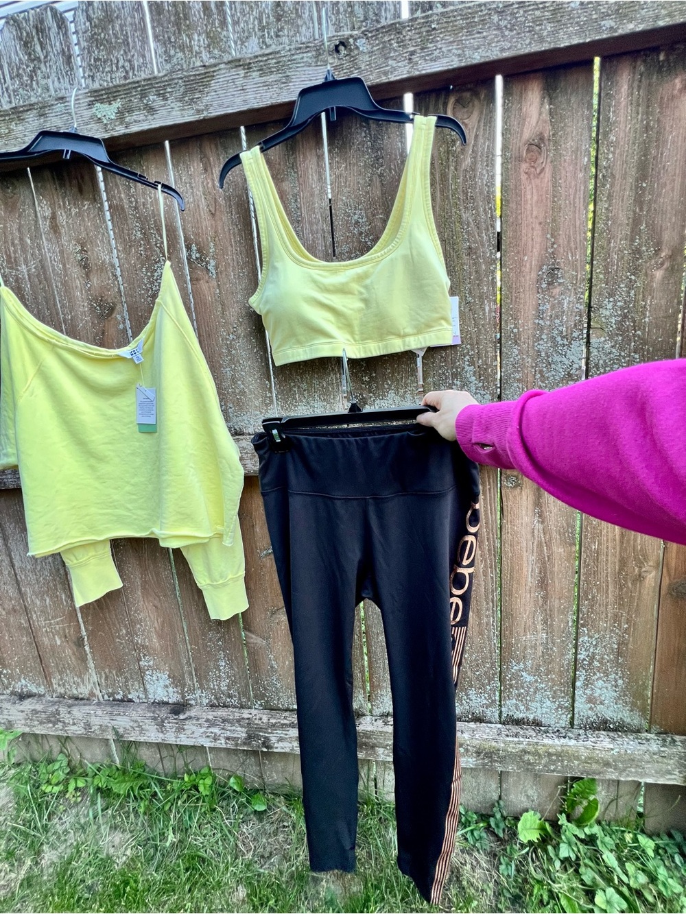 NWT Joy Lab Cotton Butter Yellow Off-shoulder Sweatshirt XL raw hem athleisure - Picture 6 of 12